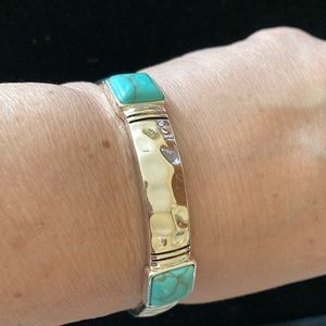 Silver Bracelet with Turquoise Stones